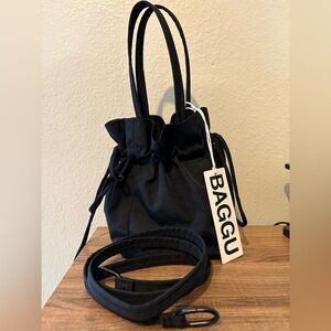Baggu Black Nylon Drawstring Bag